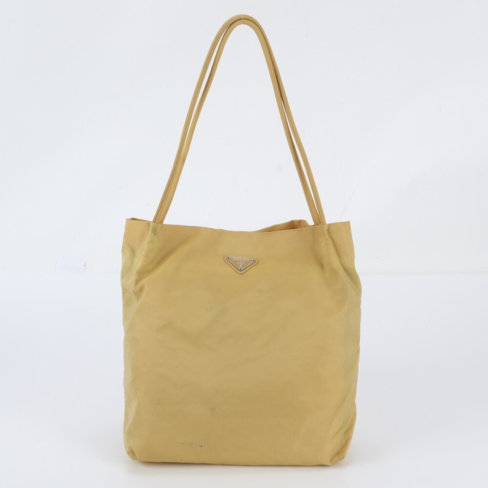 Prada Tessuto Nylon Triangle Logo Tote Bag/Shoulder Bag/Handbag with White Ta...
